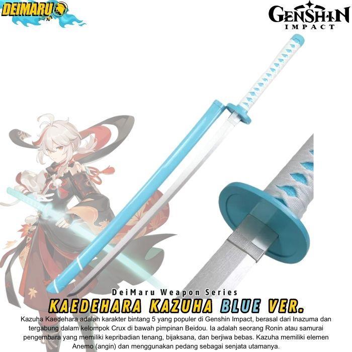 Pedang Cosplay Kaedahara Kazuha Genshin Impact - Pedang Kayu Wood Cosplay Props Pajangan Wood Sword