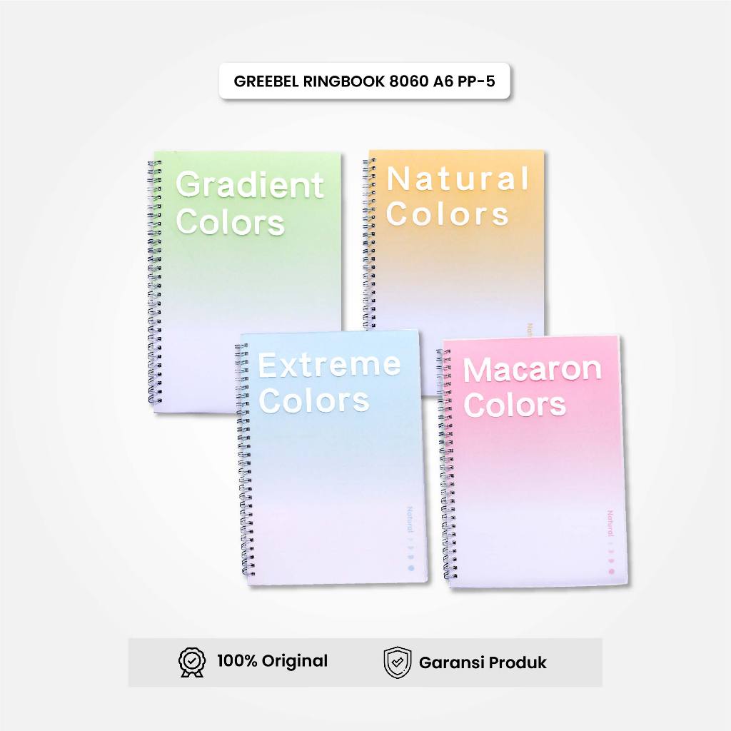 

Buku Tulis Ring Spiral / Ring Book 8060 A6 Pp-5 / Buku Catatan Spiral GREEBEL