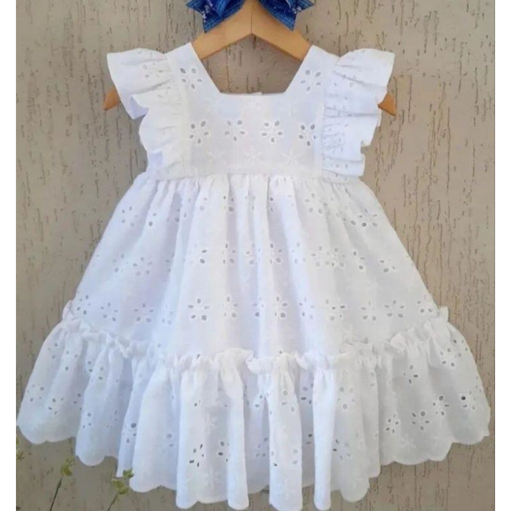 kain katun bolong (katbol)/gaun anak perempuan/dres anak perempuan