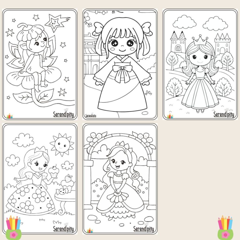 

Kertas Lembar Mewarnai Princes Anak Paud dan TK