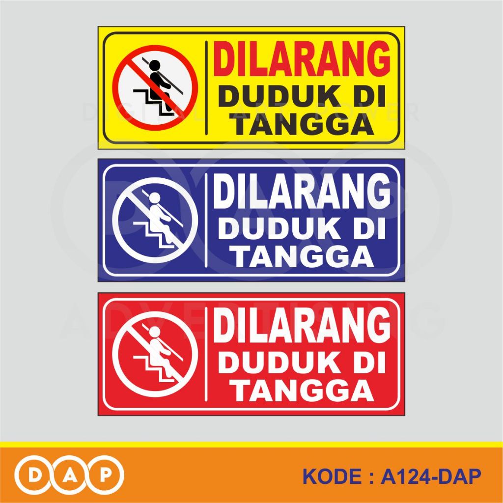 

A124 - Acrylic Sign, Stiker Akrilik Dilarang Duduk di Tangga, Tidak Pudar, Termurah, dan Bisa Custom