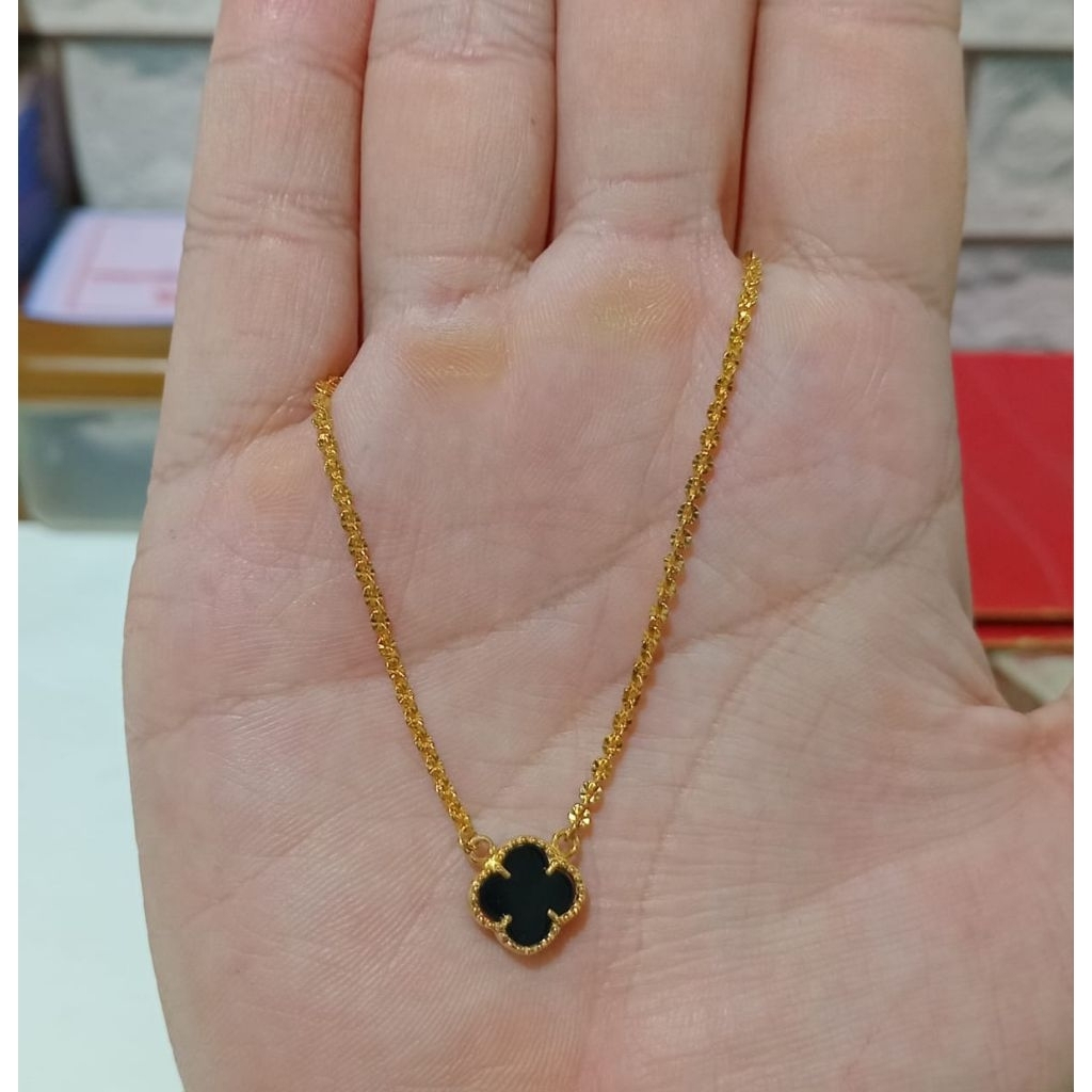 Kalung Koye Perak Asli Silver 925 Clover