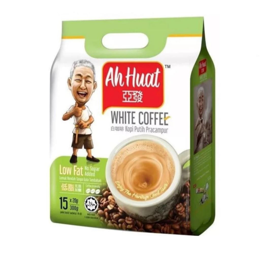 

AH HUAT White Coffee Low Fat No Sugar Malaysia (15 sachet)
