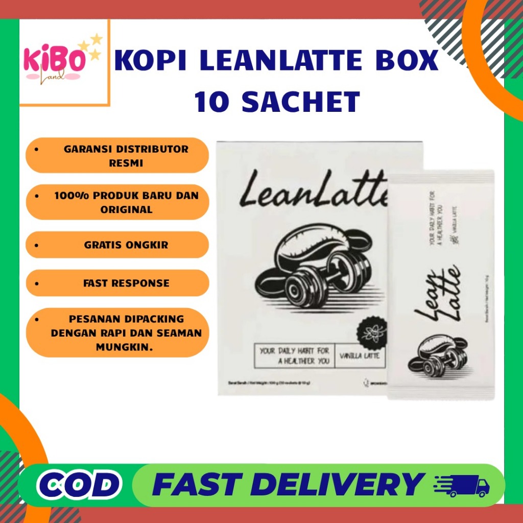 

Kopi LeanLatte Box 100gr (isi 10 sachet) 10gr/sachet Coffee Low Fat Lean Latte Kopi Diet Rasa Vanilla Aren Late