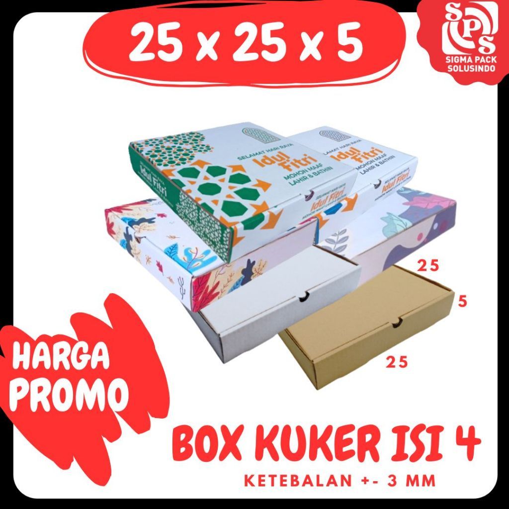 

Box Pizza 25x25x5 Box Kuker 250 Isi 4 / Kardus Packing / Kuker/ Hampers/Oleh oleh/ kue_Kering Idul Fitri