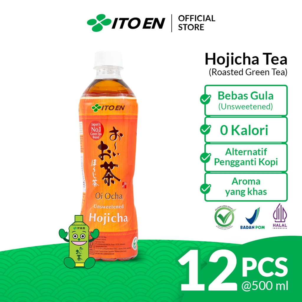 

ITO EN Hojicha Roasted Green Tea No Sugar 500ml Isi 12 Pcs