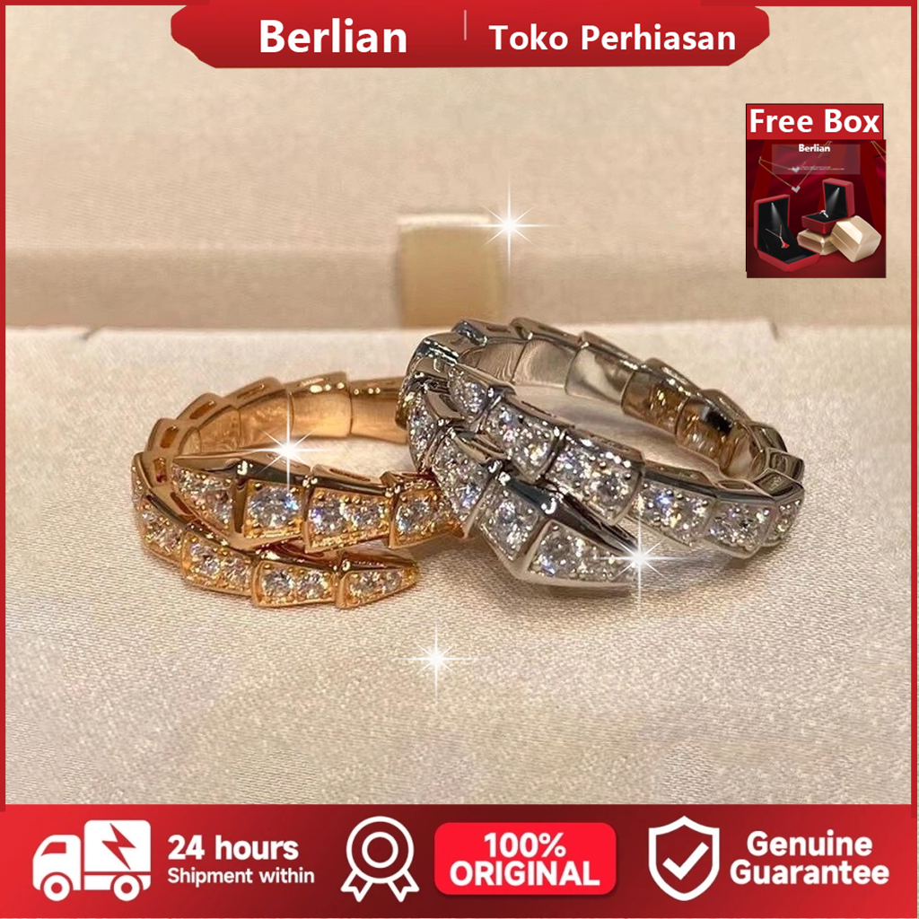 【Kotak Hadiah Gratis】Cincin Ular S925 Cincin Perak Fashion Cincin Emas Cincin Perak Cincin Unisex