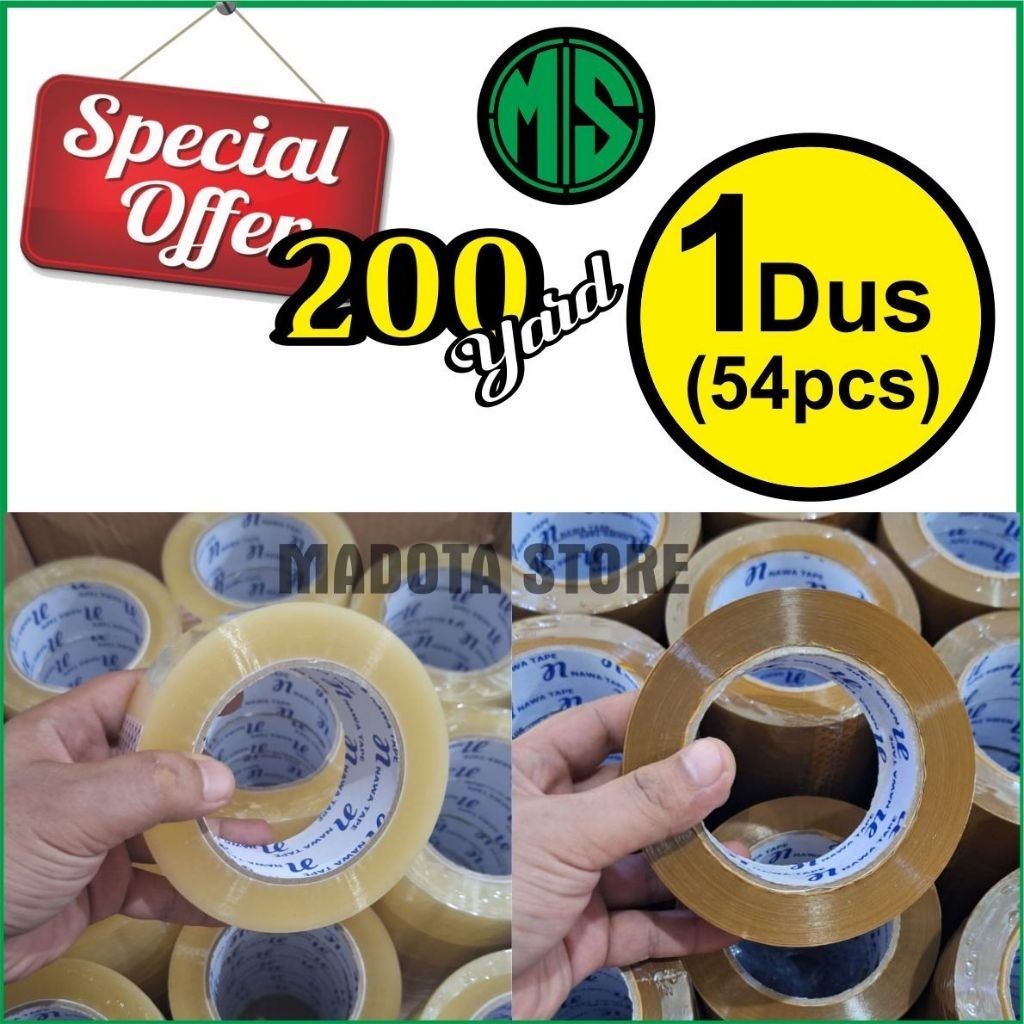 

54 ROLL (1 DUS / KARTON) 45 X 200YARD LAKBAN BENING / LAKBAN COKLAT