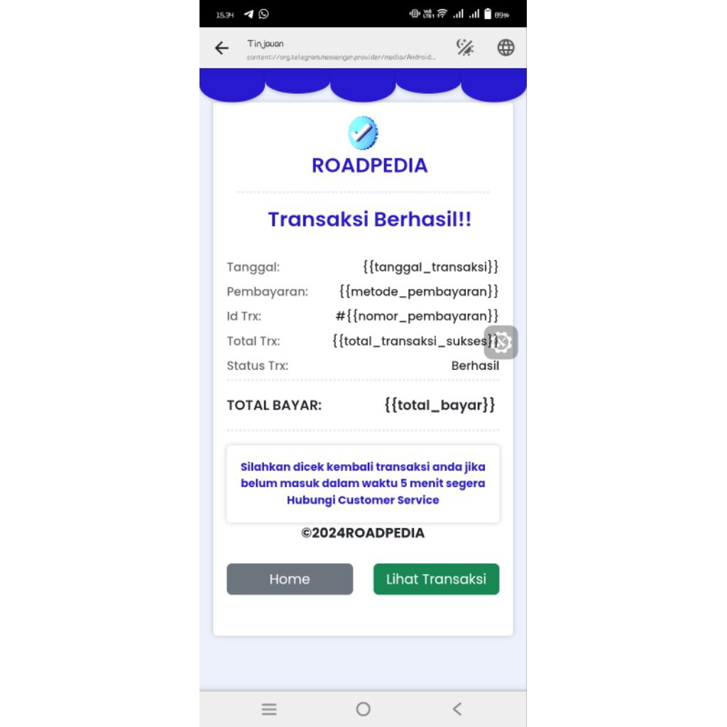 script olshop riwayat transaksi otomatis dengan nama aplikasi kamu sendiri