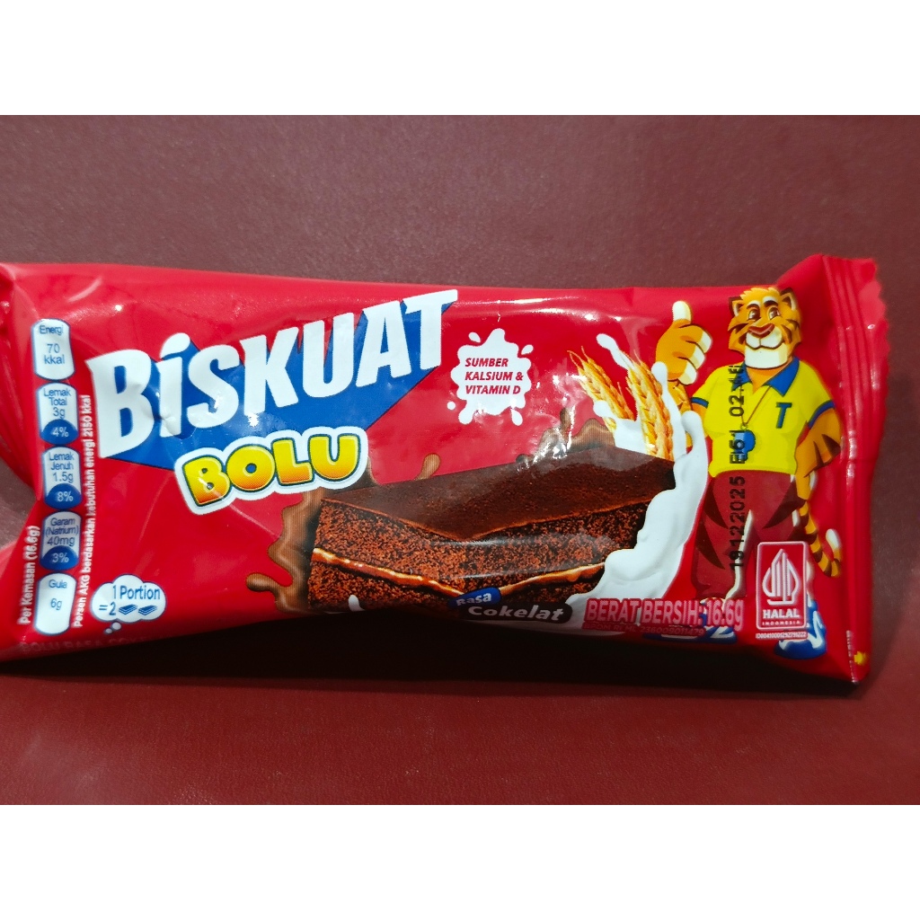 

Biskuat Bolu Coklat 16g - Bolu Lapis Rasa Coklat Biskuat