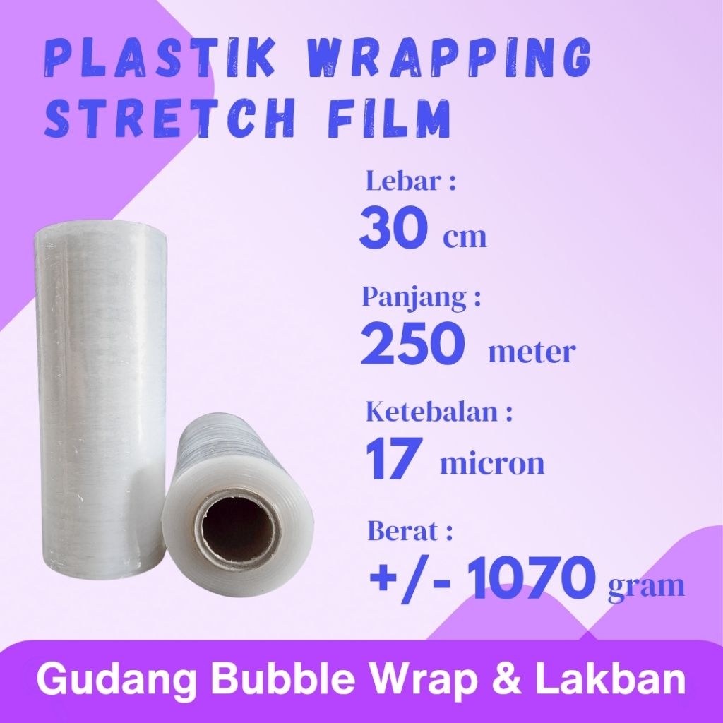 

Stretch Film Plastik Wrapping 30cm x 250 m