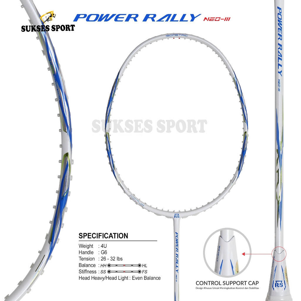 Raket Badminton RS Power Rally Neo-III / Power Smash Neo-III 4U Original