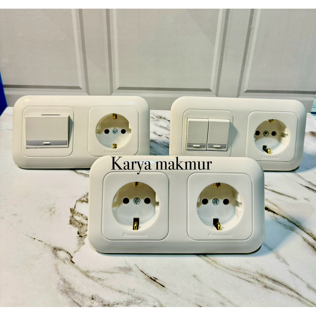 STOP KONTAK 2 TANAM PANASONIC / SAKLAR SERI + STOP KONTAK PANASONIC / SAKLAR TUNGGAL + SAKLAR TUNGGA