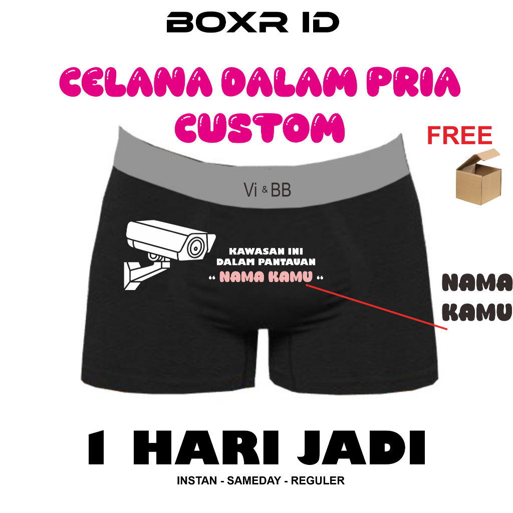 Celana Dalam Pria Custom Boxer Custom Foto CCTV