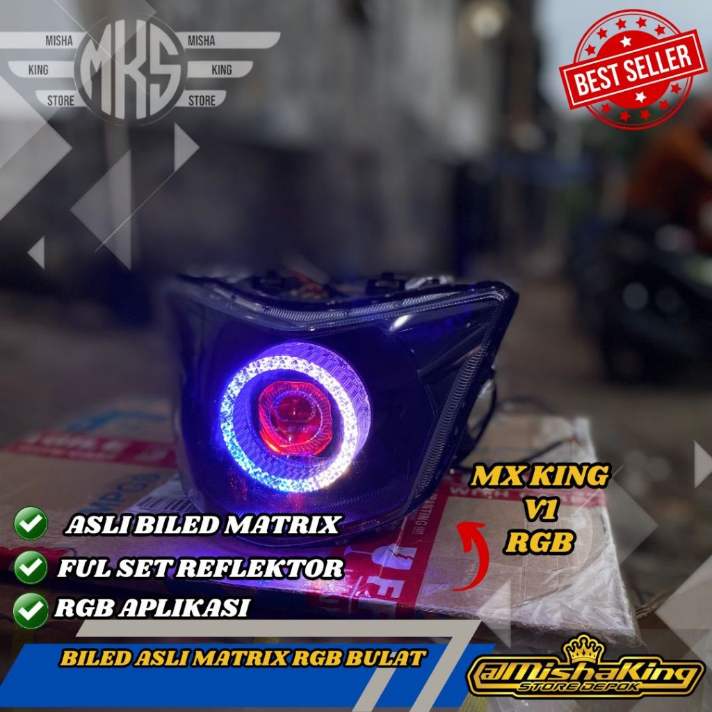 lampu biled mx king v1 matrix RGB full set reflektor