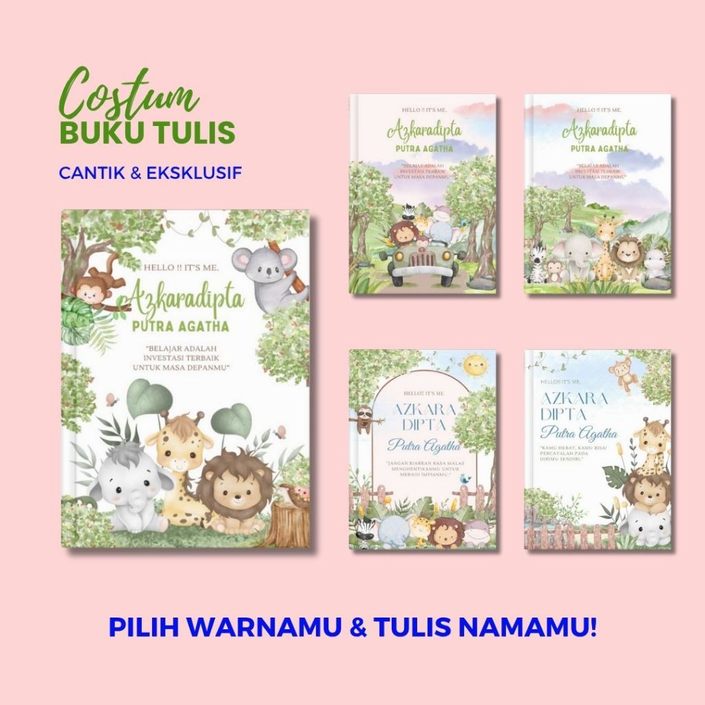 

Custom Buku Tulis tema Safari bisa tulis nama / Custom buku sekolah