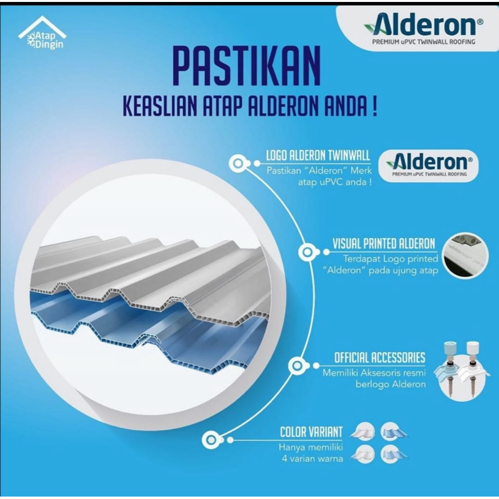 Atap UPVC Alderon Twinwall 10mm || Ukuran Custom Panjang 8.5M - Jabodetabek