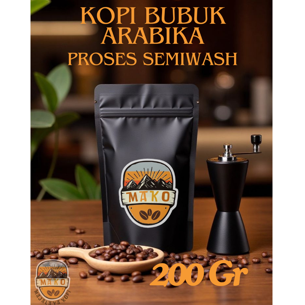 

Mako - Coffee Arabica Kopi Bubuk Arabika Biji Bubuk Proses Semiwash 100% Kopi Arabika Ciwidey Mix