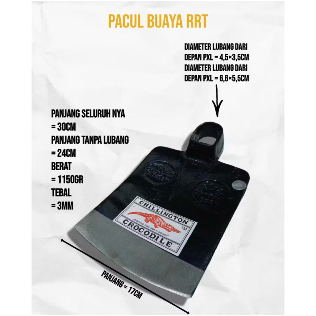 Pacul cap CROCODILLE import TEBAL | Pacul tanah | Pacul sawah