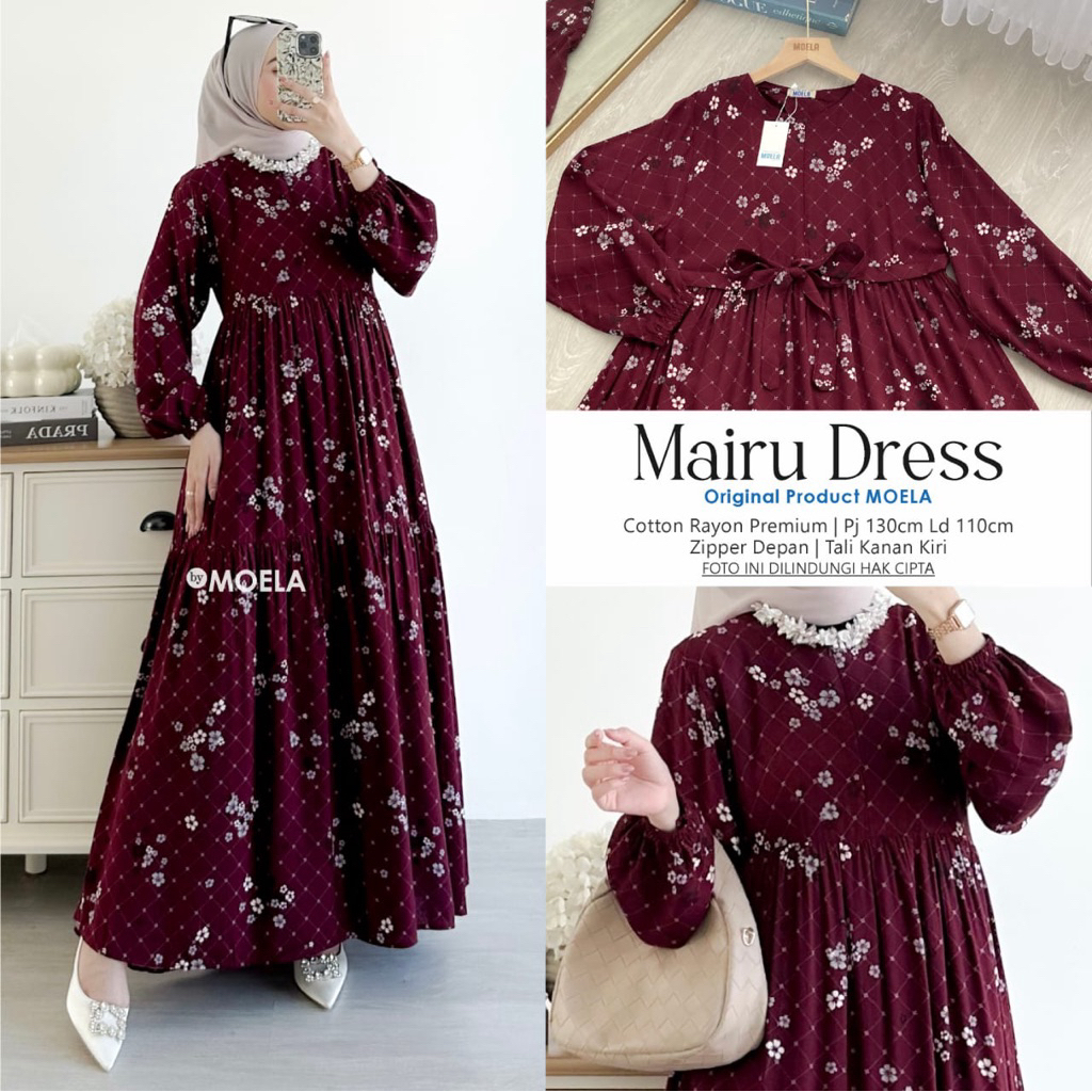 Miva Amoy Mona Locana Yura Maxy Carys Dress / dress rayon gamis rayon dress rayon premium baju gamis