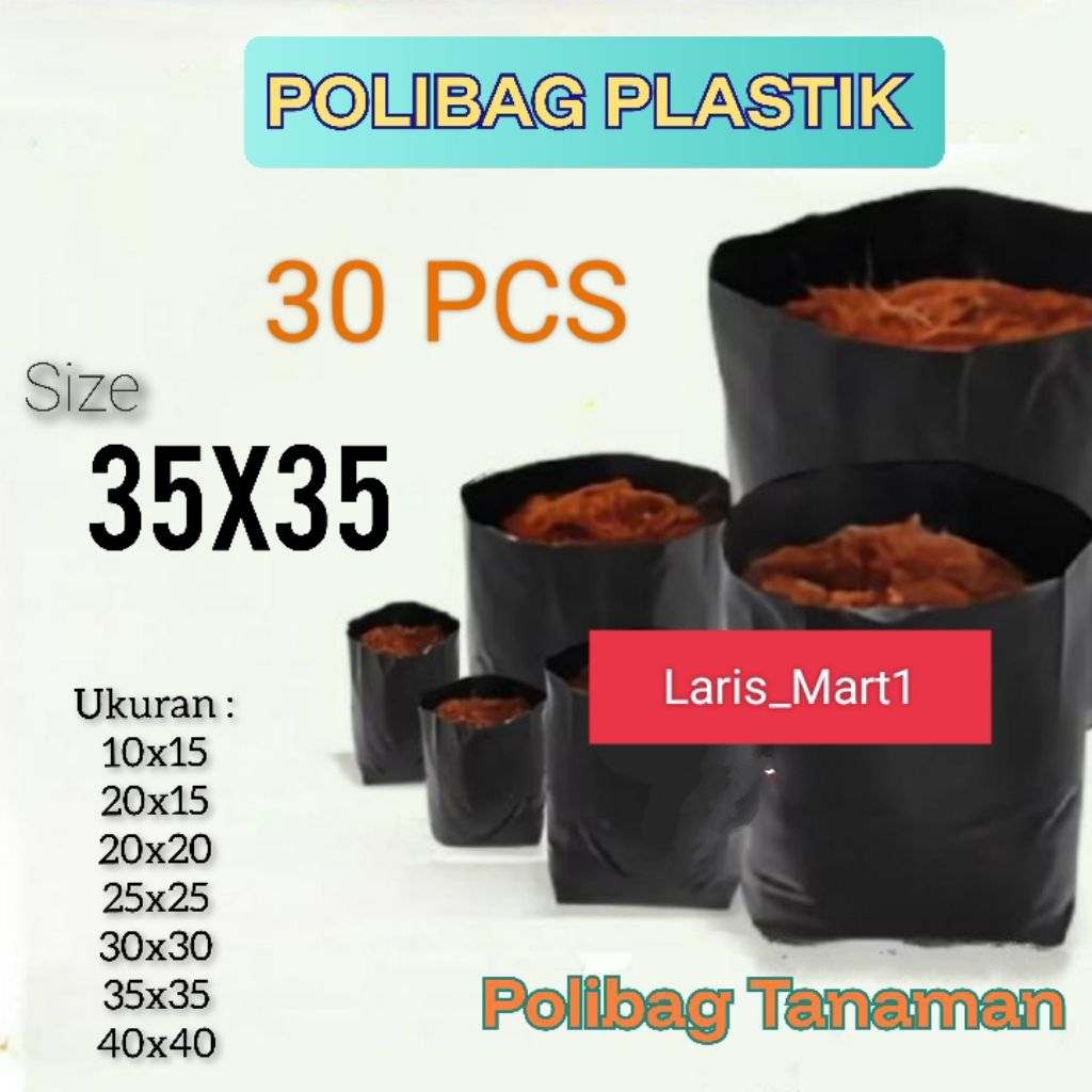 (30Pcs) Polibag Plastik Ukuran 35x35 Polibag Tanaman