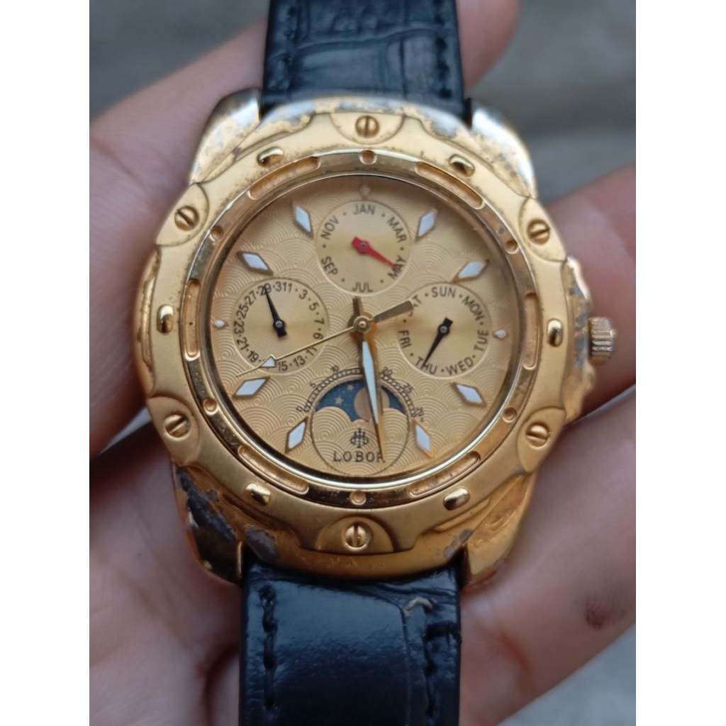 jam tangan lobor moonphase multifungsi second bekas original