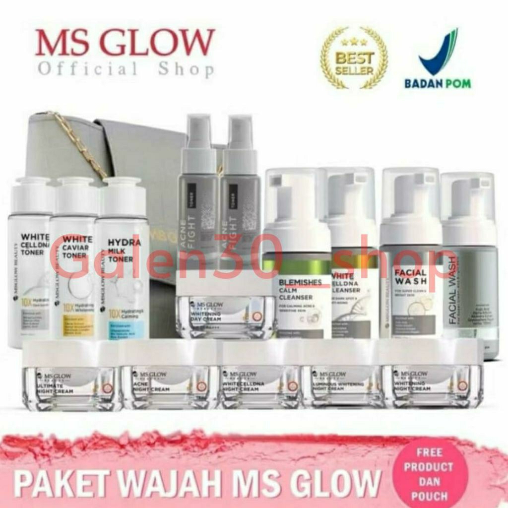 MS GLOW paket & satuan wajah Wanita / paket whitening / paket acne / paket luminous / paket ultimate