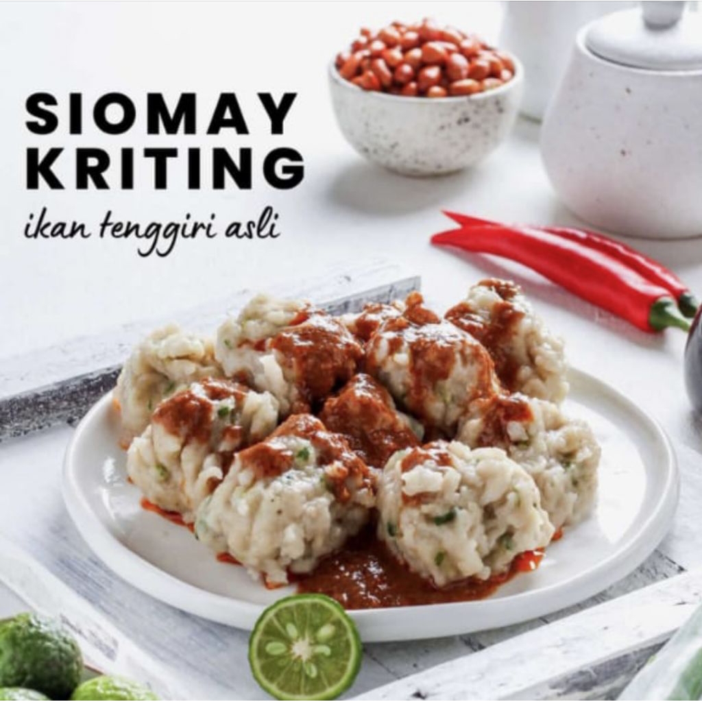 

siomay ikan tenggiri-siomay kriting ikan tenggiri asli isi 12pcs+bumbu kacang-frozen