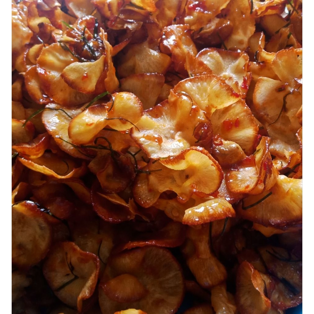 

keripik singkong daun jeruk pedas manis 350gr