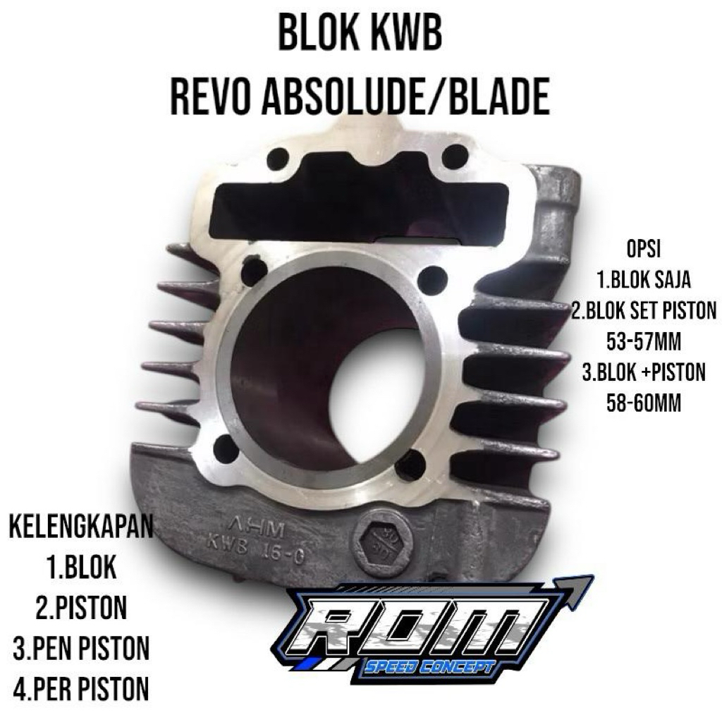 BLOK KWB,REVO,BLADE BORE UP 130-150CC