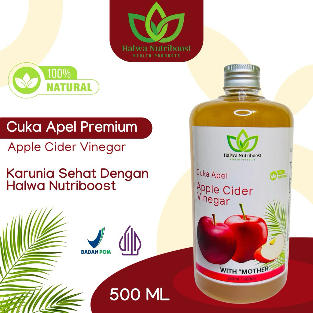 

Halwa Nutriboost - Cuka Apel Premium Organik 500ml Apple Cider Vinegar With Mother