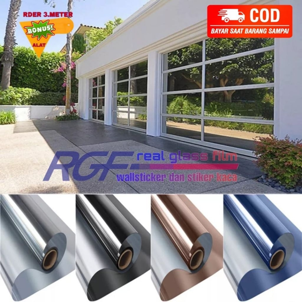 Stiker Kaca Film Cermin Jendela Pintu Rumah Kantor Mobil Ruko One Way Tidak Tembus Pandang Lebar 150