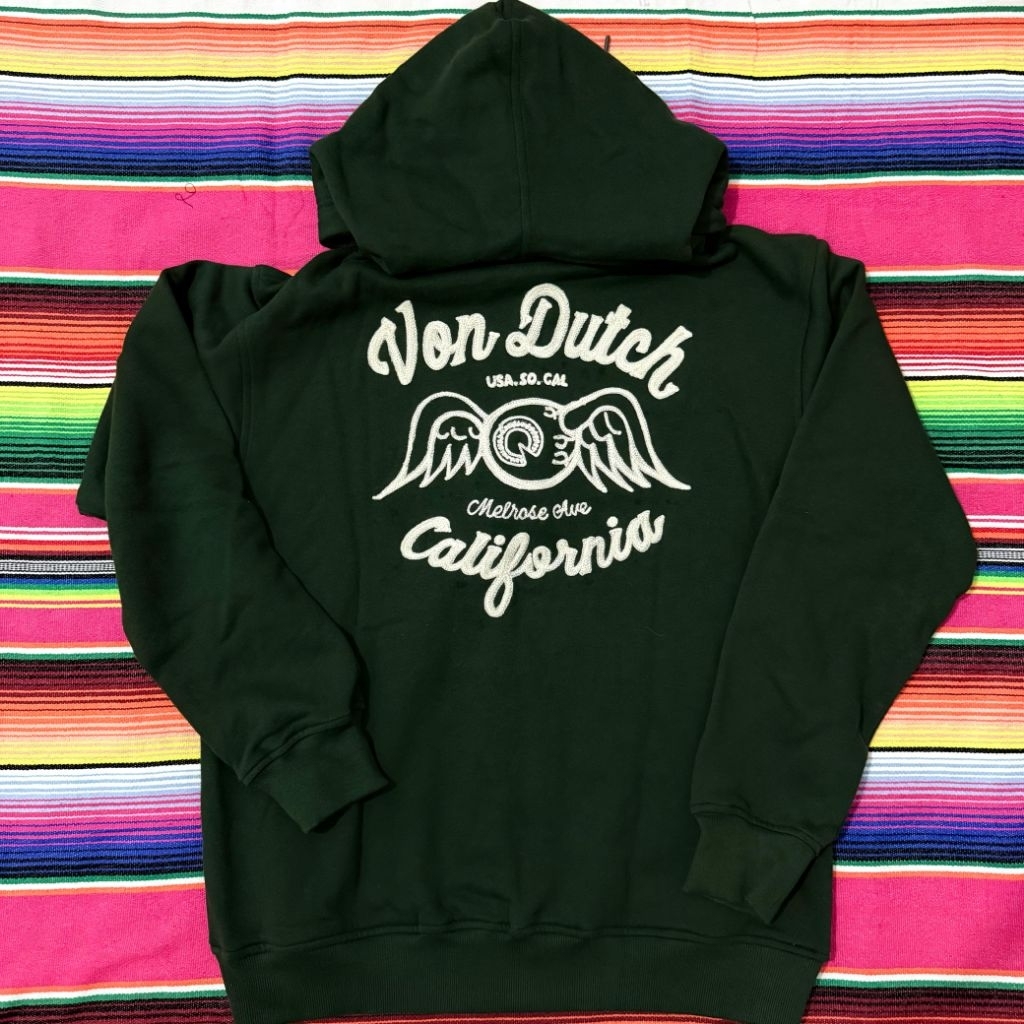 ZIPPER HOODIE - VONDUTCH -  M - HIJAU ARMY JAKET