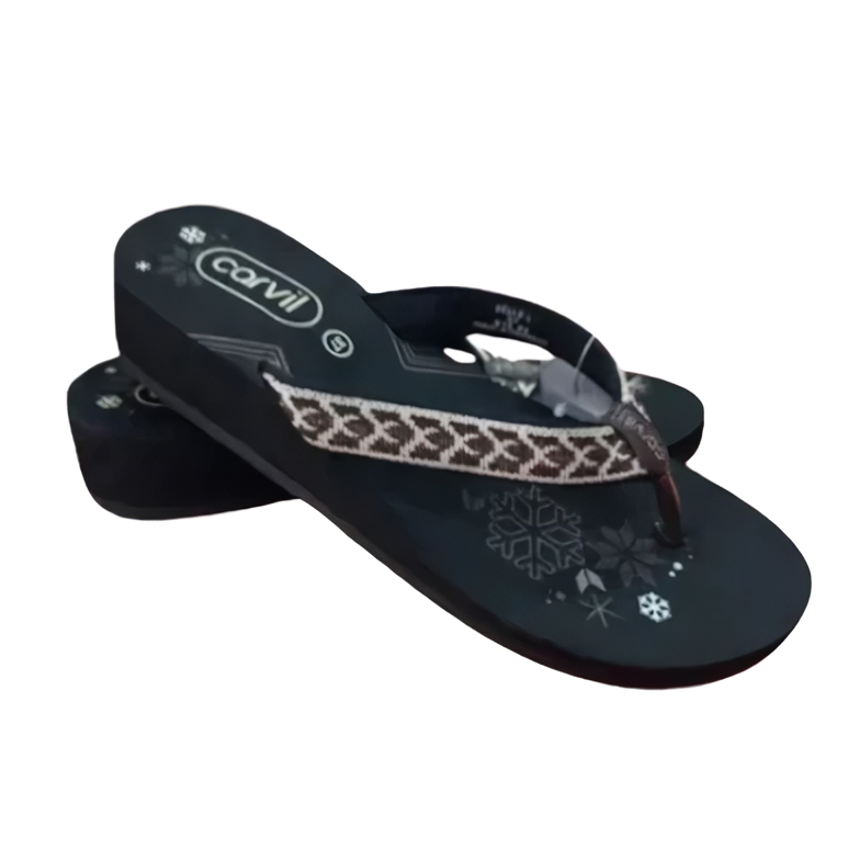 Carvil Sandal Wanita DELLA-L Sendal Wedges Jepit Murah Spons 100% Original Ukuran 36-40
