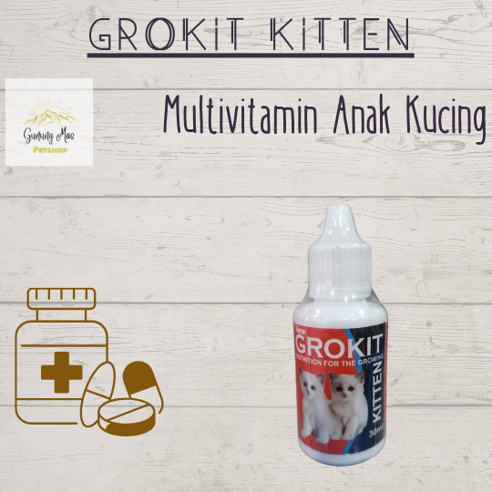 [VITAMIN KUCING] GROKIT - MULTIVITAMIN IMUNITAS ANAK KUCING