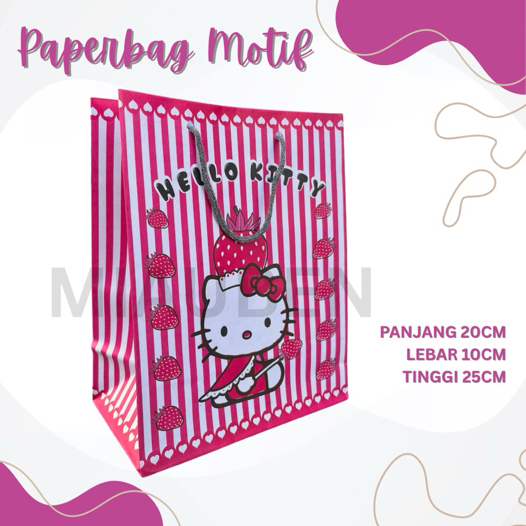 

(Isi 10) Paperbag hellokitty salur tas souvenir ultah anak