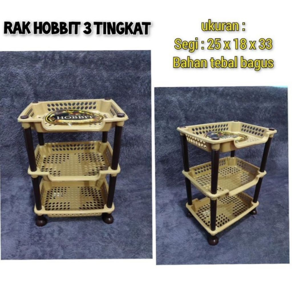 RAK BUMBU MULTIFUNGSI / RAK BUMBU 3 SUSUN RAK HOBBIT OVAL PERSEGI 3 SUSUN PLASTIK