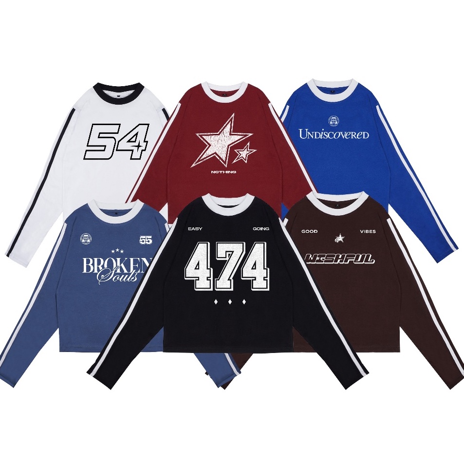 Bisa Cod  Anaira Kaos y2k Stripe Lengan Panjang Longsleeve baju crop top croptop vintage jersey hand