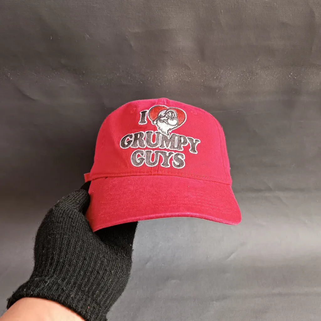 Topi SImple Cap Topi FIlm Kartun Unisex Pria Wanita THE SMURFS - GRUMPY BOYS Merah