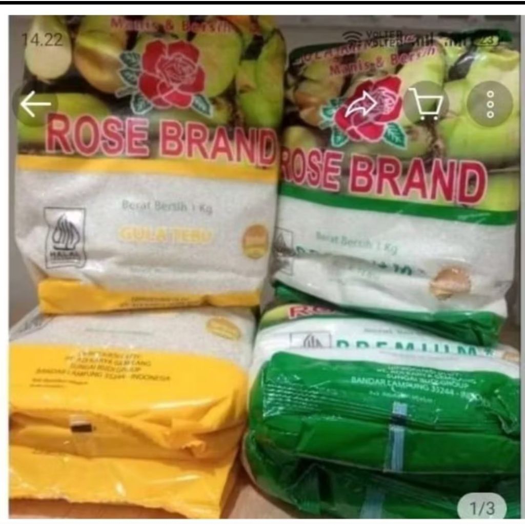 

Rose Brand gula pasir premium paket combo