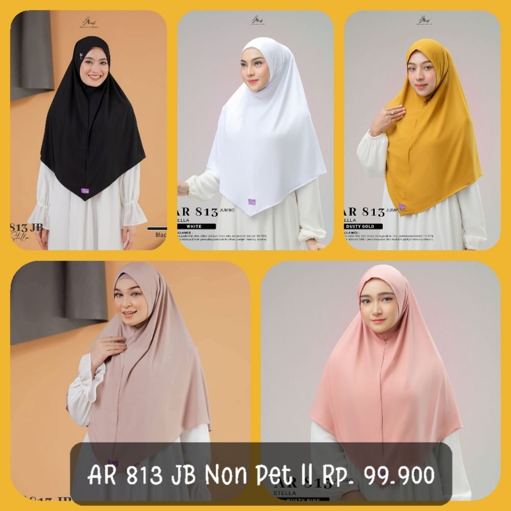 HIJAB NON PET - HIJAB ARRAFI AR 813 - HIJAB JUMBO - JILBAB ARRAFI 2023 - JILBAB INSTAN