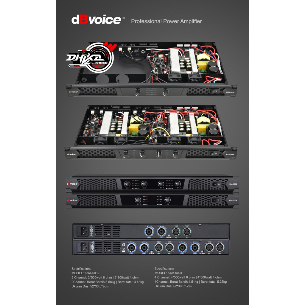POWER AMPLIFIER DBVOICE KSA 5004 CLASS D 4 Channel / Power Amplifier Dbvoice KSA 5004 4 Channel Clas