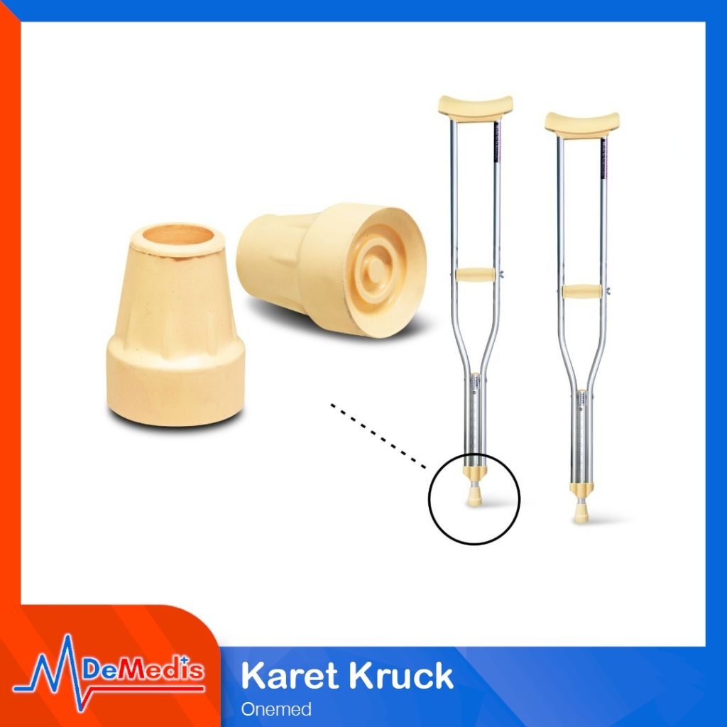 Karet Tongkat Kruk Ketiak Warna Cream Diameter 22mm Karet Kaki Bawah Tongkat Crutch Ecer/Pcs