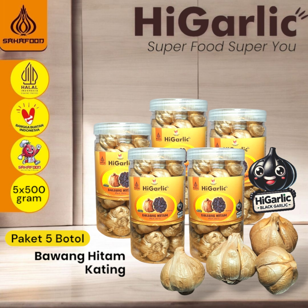 

HiGarlic paket 5 botol Bawang Hitam Kating Sahafood Black Garlic superfood super you