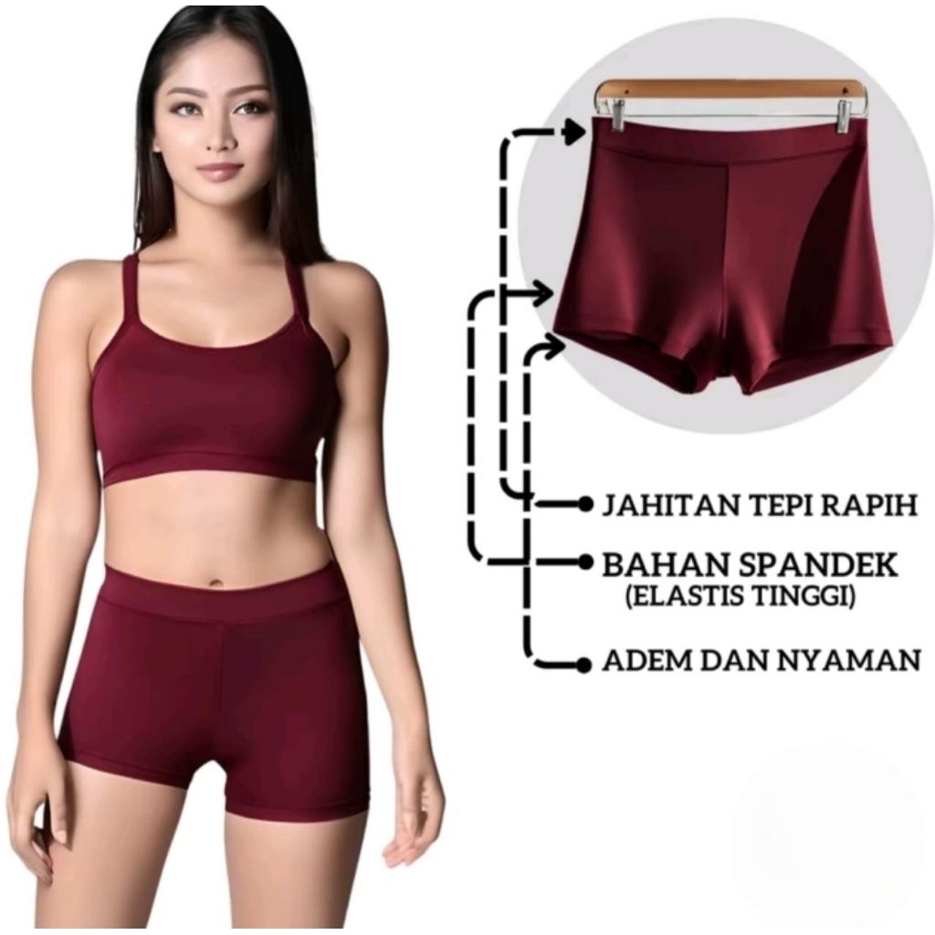 Celana short pants wanita setrit spandek Jersey  size standar & jumbo / celana hot pants wanita / da