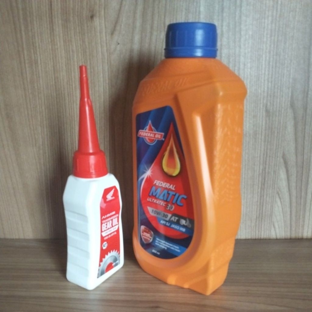 Paket 1botol Oli Matic Federal 0.8 Orange & 1botol oli Gardan Ahm Motor Matic Honda