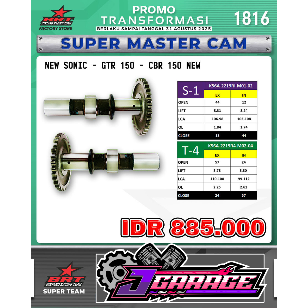 NOKEN AS SONIC - CAM SONIC - NOKEN AS BRT - SONIC BARU NEW / CB BARU NEW / CBR 150 BARU NEW (K56) / 