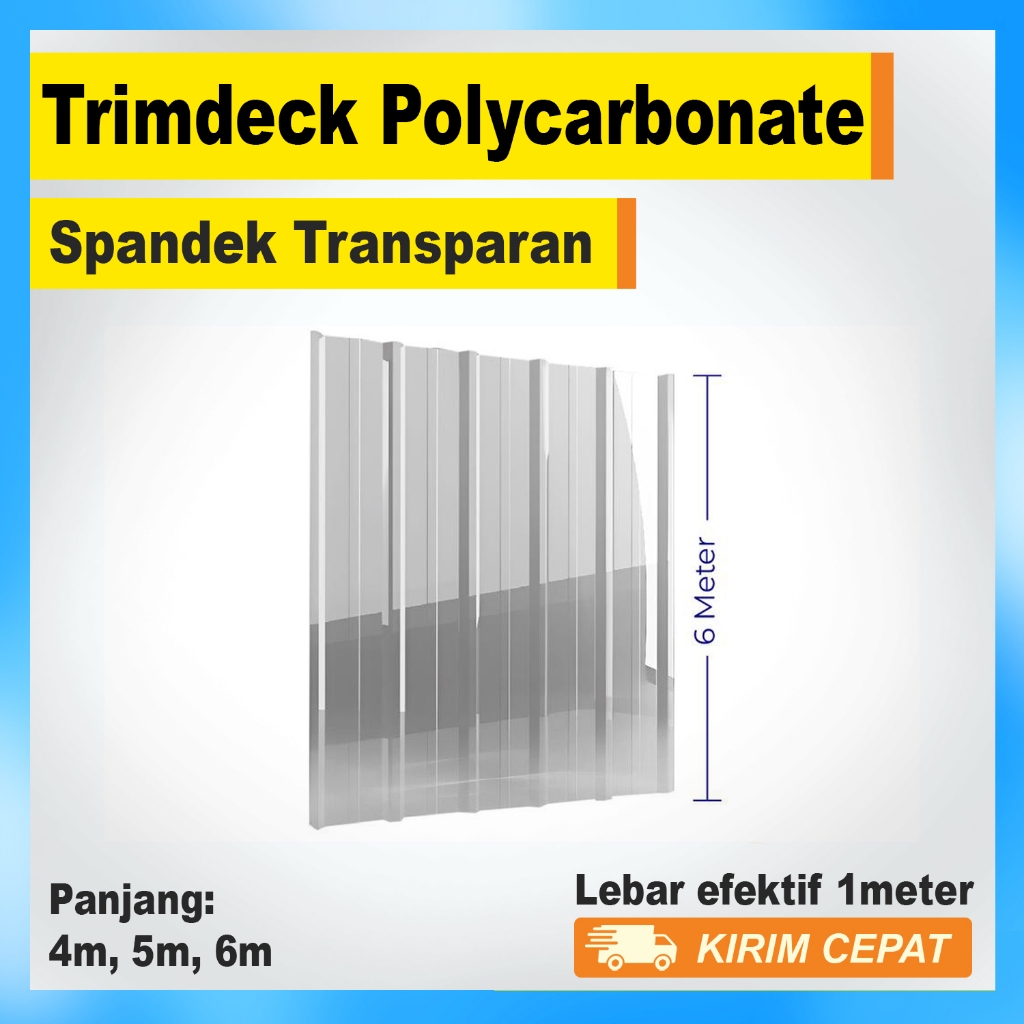 Trimdeck Polycarbonate Transparan / Spandek Transparan / Trimdex Elite Plus merek GNET