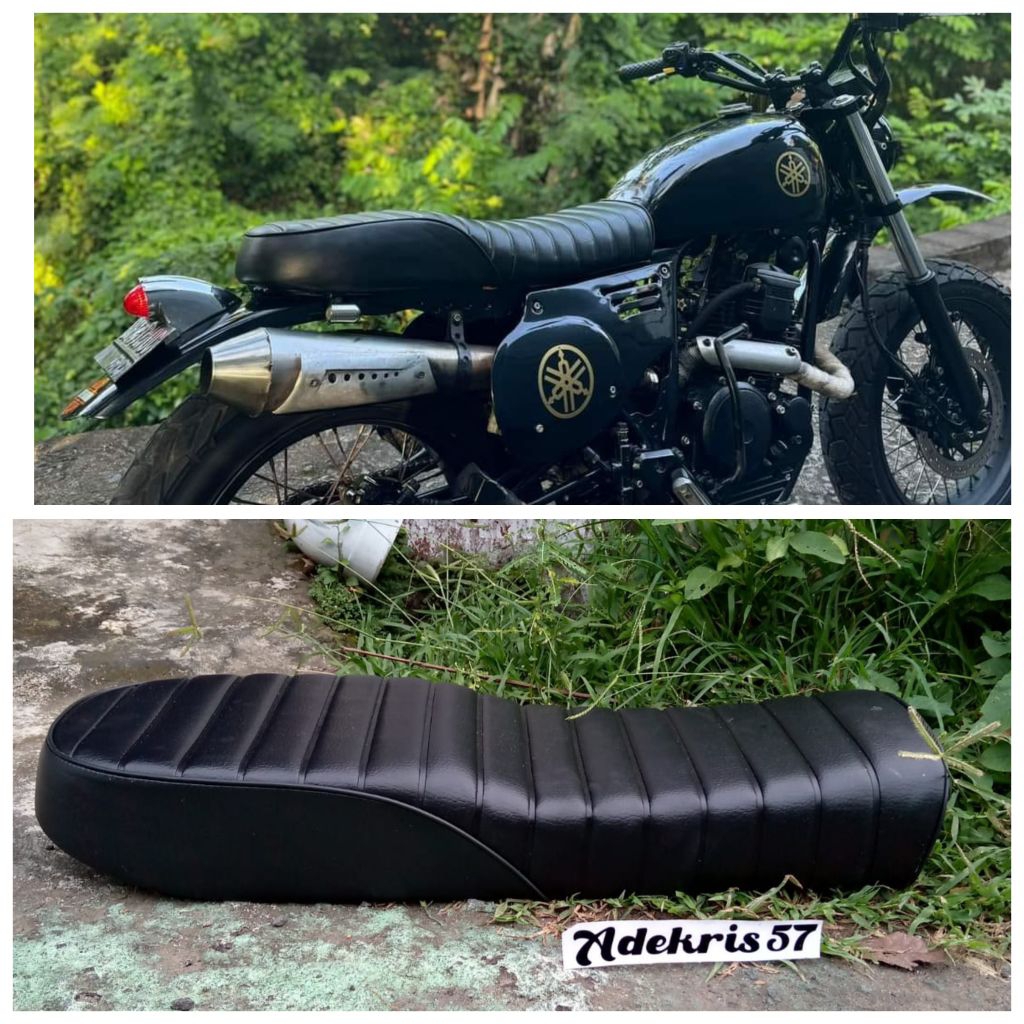 Jok Motor Custom Japstyle Bratstyle Scrambler Tracker Panjang Bisa Boncengan