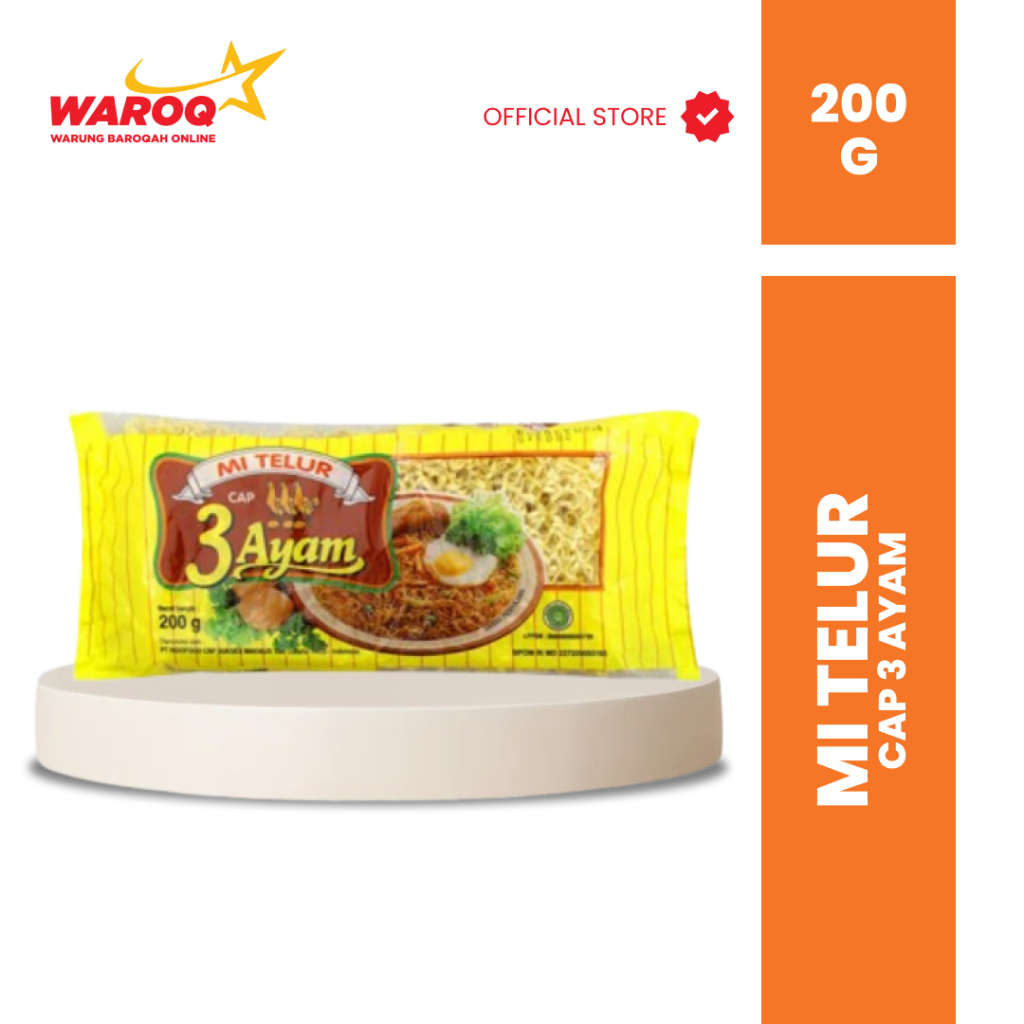 

MI TELUR CAP 3 AYAM 200GR (DUS)